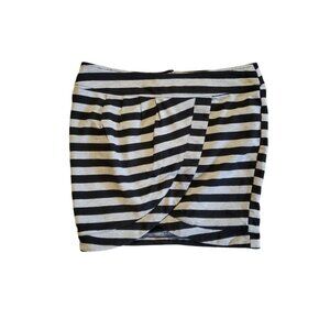 COSTA BLANCA | Black Grey Striped Mini Pencil Skirt (Size M)